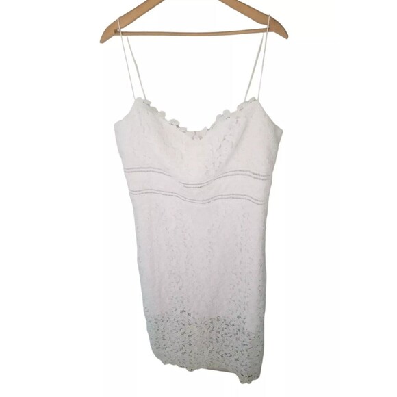 Anthropologie BHLDN Dress Alessa White Lace Overlay Wedding Bridal Women's 16 - Picture 1 of 14